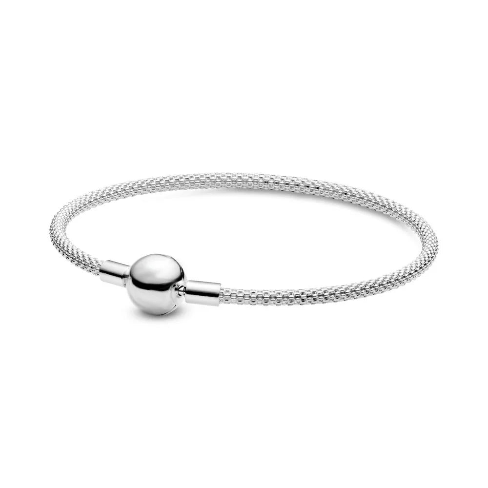 Pulsera de Plata de Ley 925 con Forma de Corazón, Diseño Circular y Moderno, para Mujer, Regalo de Cumpleaños.