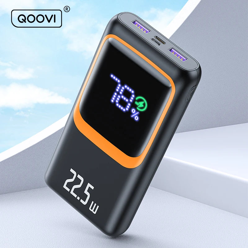 Banco de energía batería externa de gran capacidad PD 22,5 W cargador portátil de carga rápida para Samsung iPhone Xiaomi,QOOVIÇ 20000mAh.