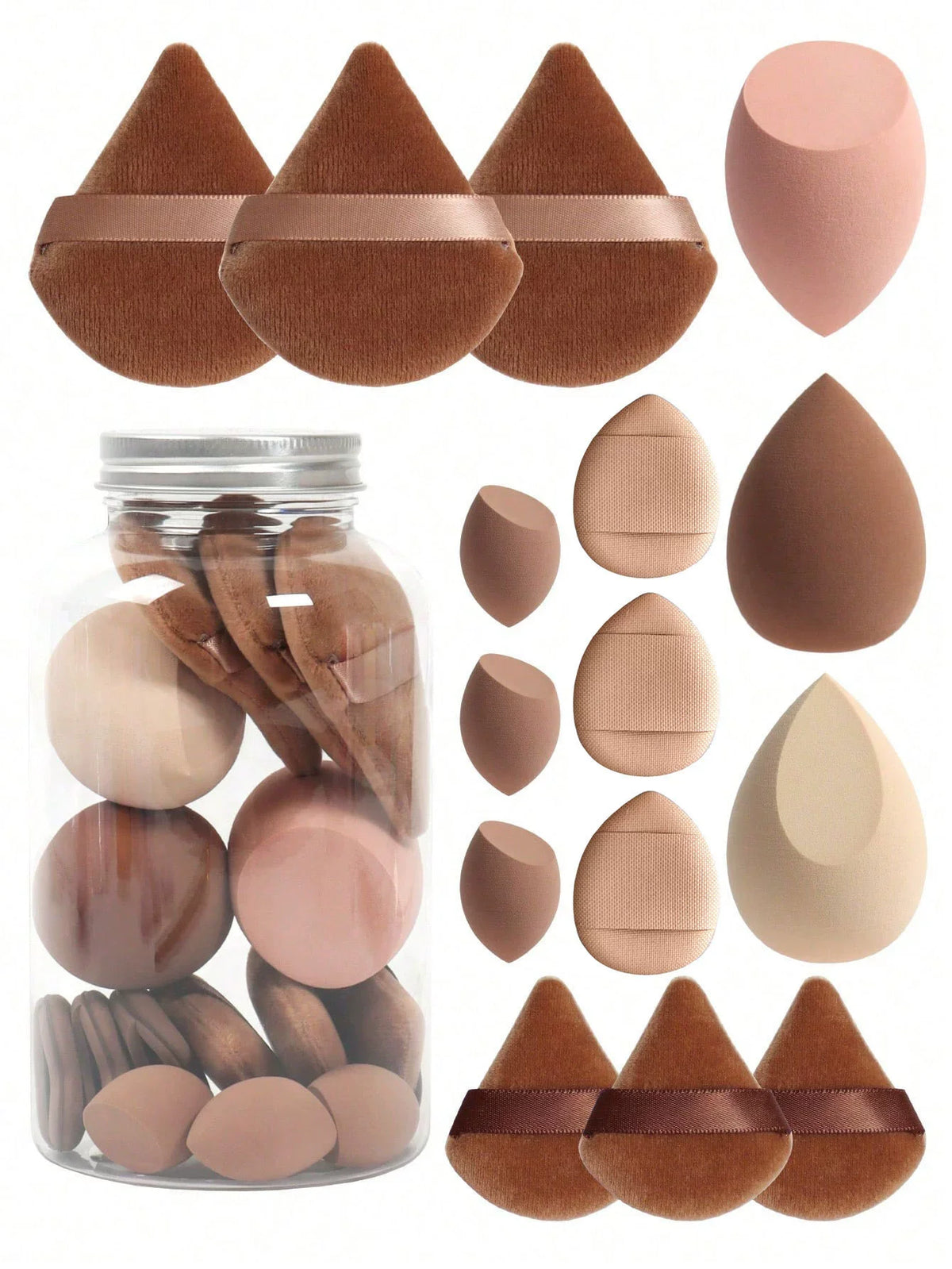 Esponja de maquillaje para mujer, esponjas para base cosmética, licuadora, huevos de belleza en polvo, accesorios de maquillaje, herramientas de maquillaje, 12/15 Uds.